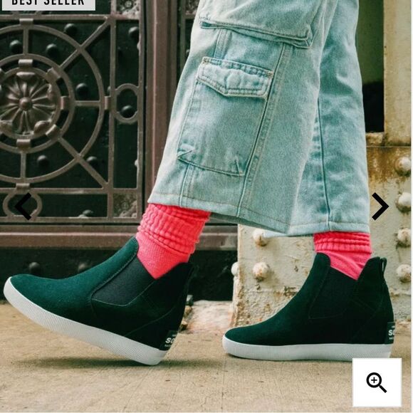 Sorel Black Out N About Slip On Wedge Boots Waterproof Size 11 NEW - Picture 1 of 11